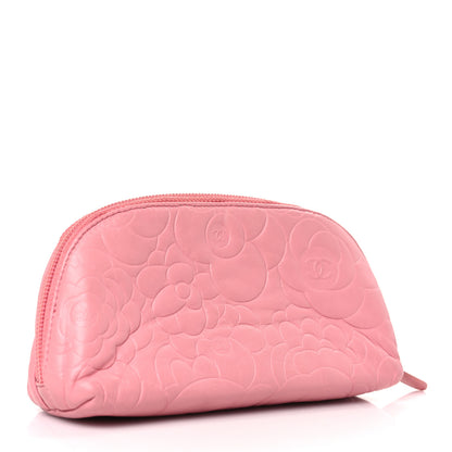 Chanel Lambskin Camellia Embossed Cosmetic Case Pink 3 of 8