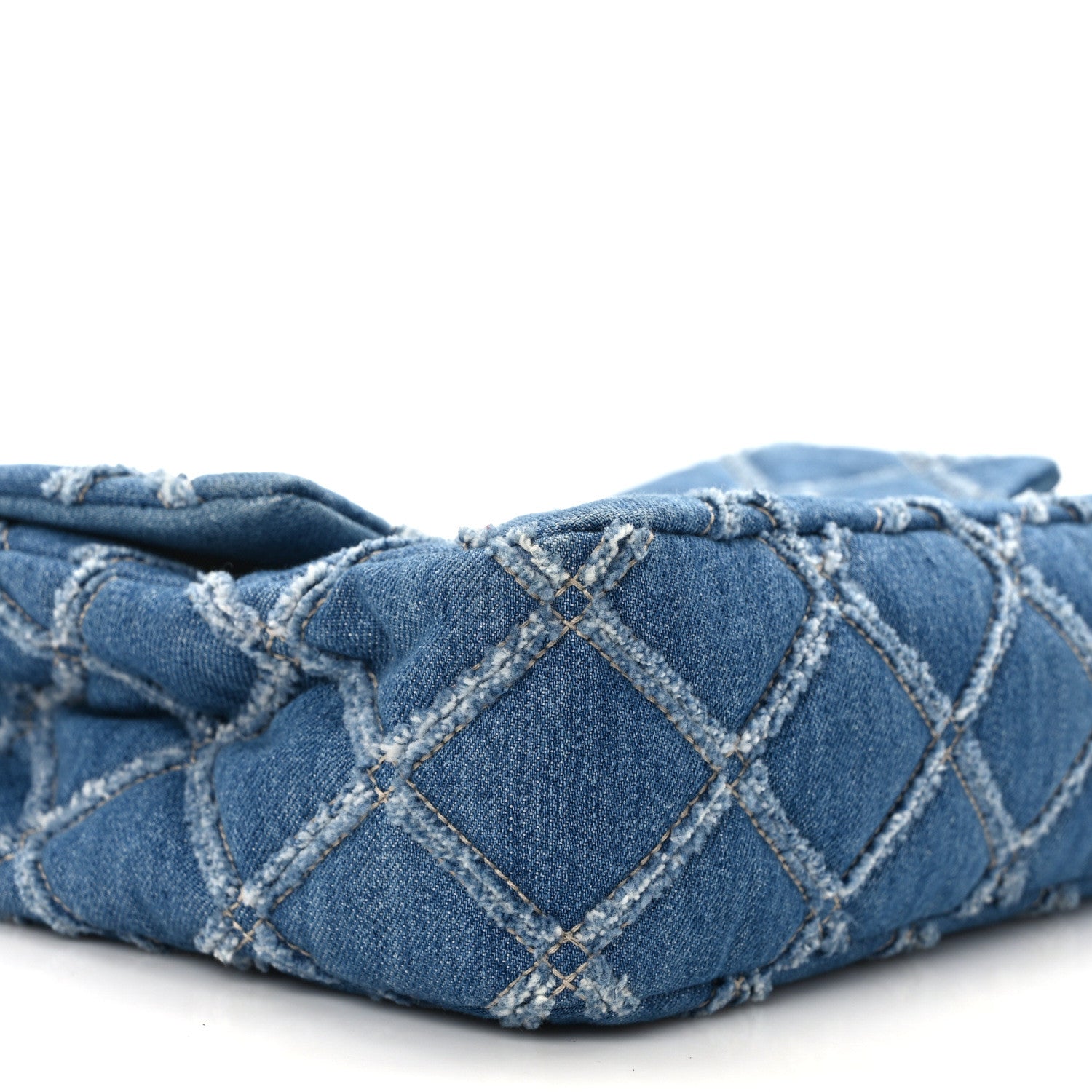 Chanel Denim Quilted Large Distressed Single Flap Blue 8 of 14