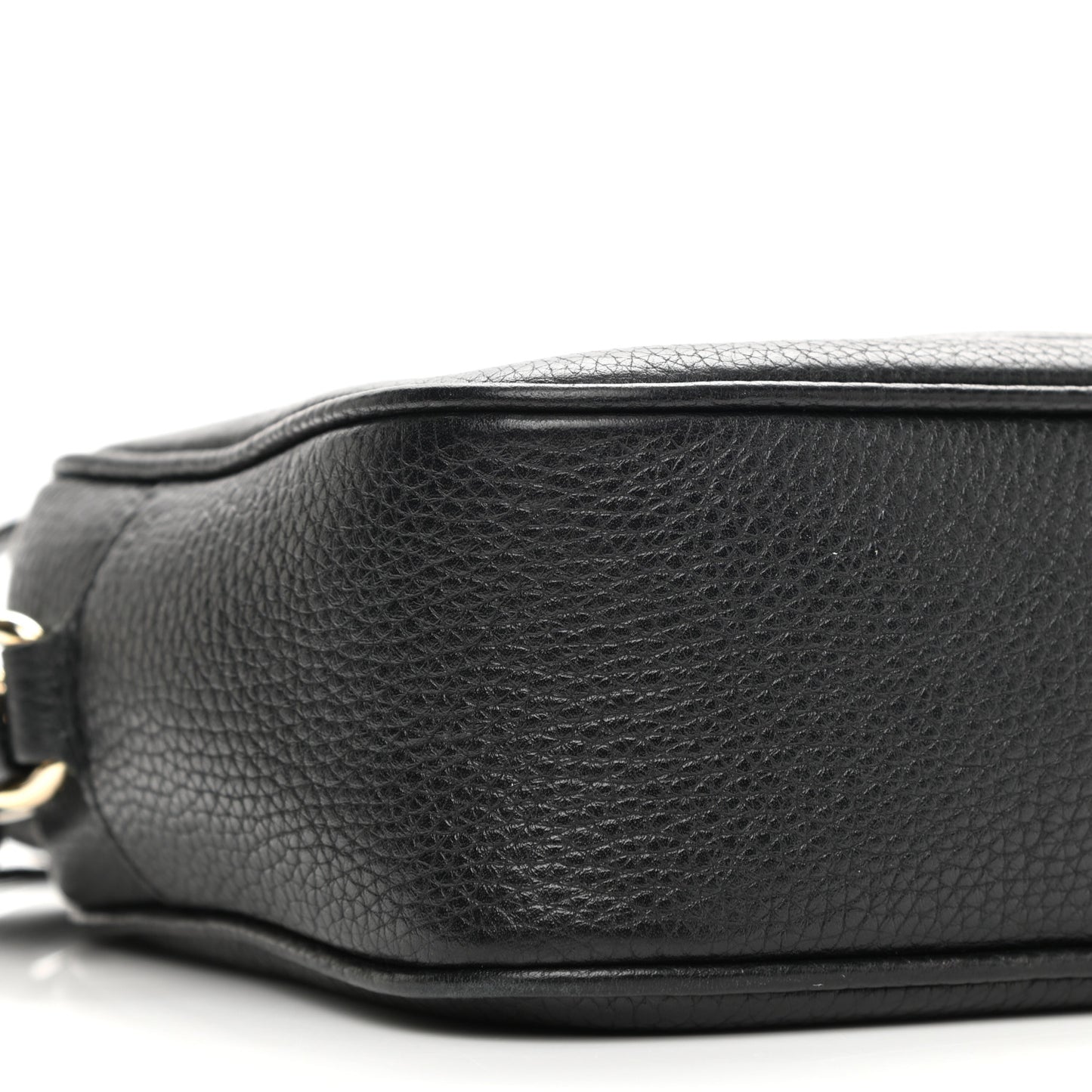Pebbled Calfskin Small Soho Disco Bag Black