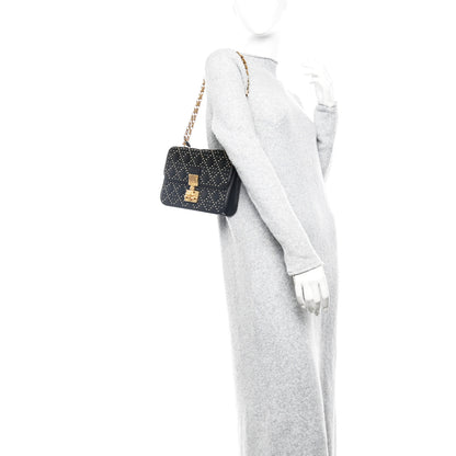 Christian Dior Lambskin Cannage Studded Large Dioraddict Flap Bag Black 2 of 11