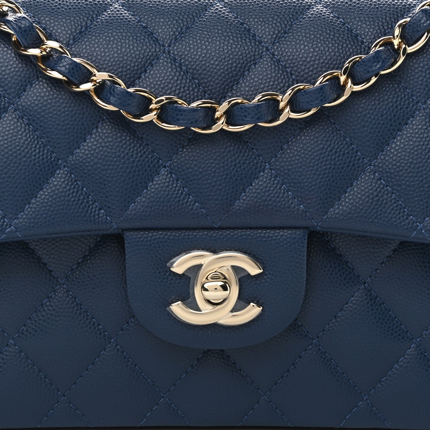 Chanel Caviar Quilted Small Double Flap Dark Blue 8 of 10