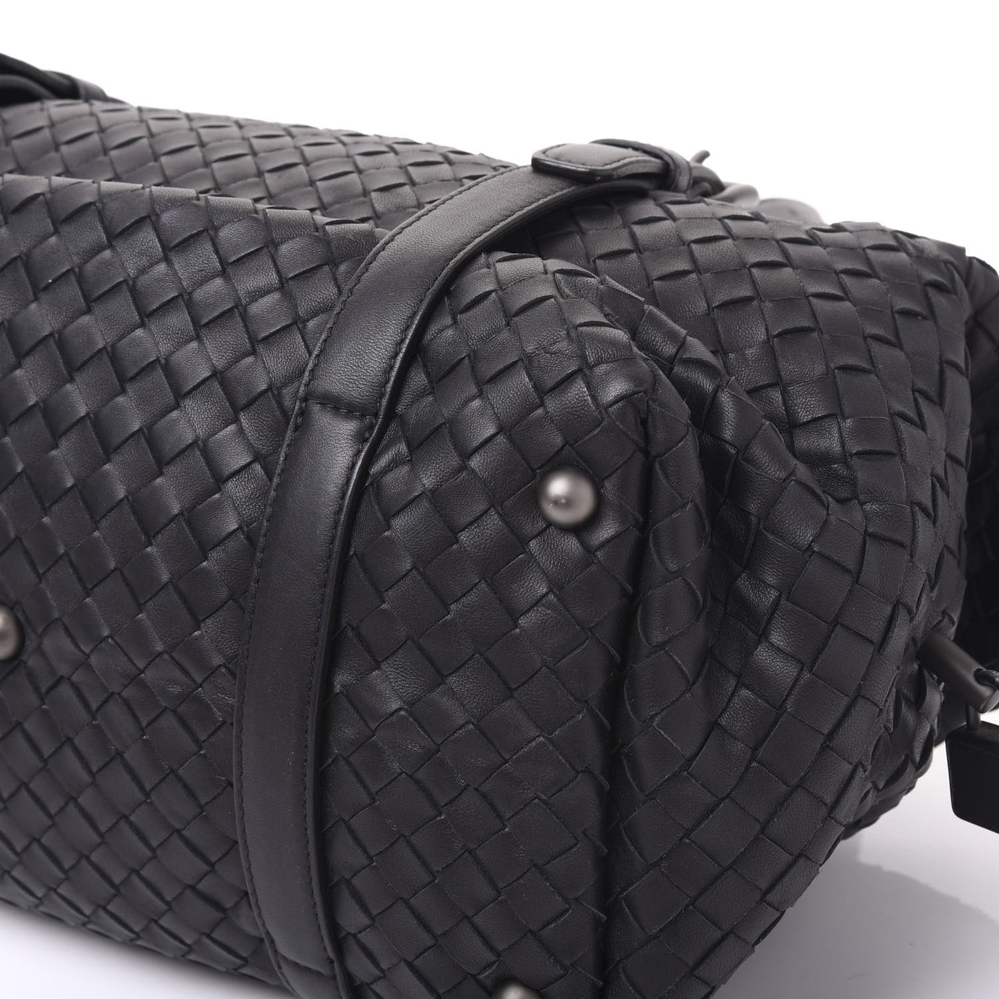Nappa Intrecciato Montaigne Rings Satchel Black