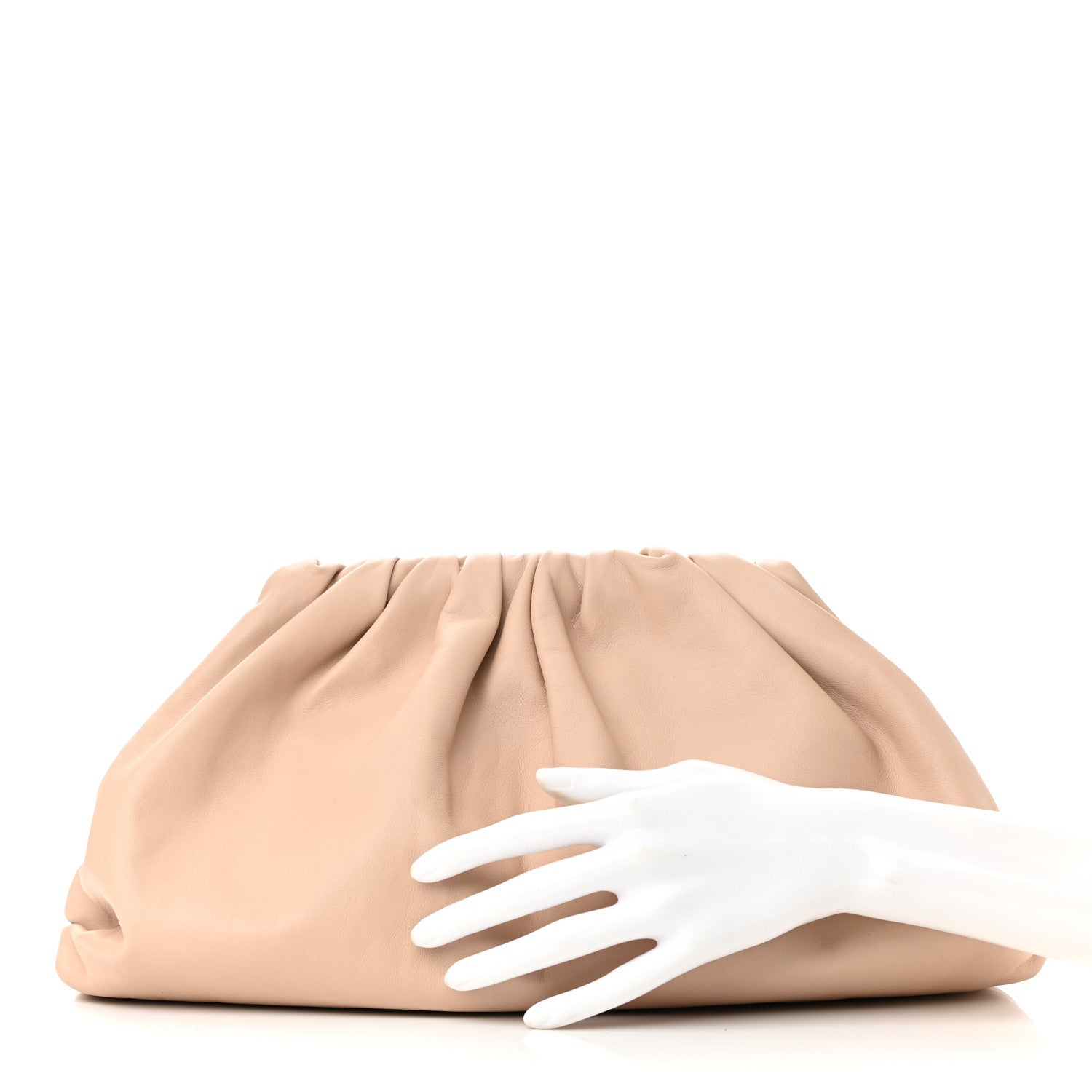 Bottega Veneta Smooth Butter Calf The Pouch Oversized Clutch Nude 2 of 10