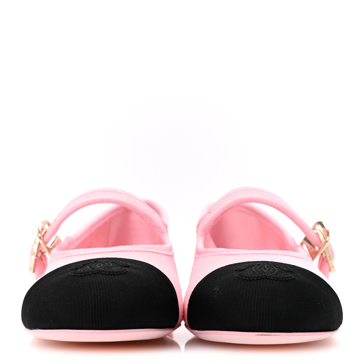 Fabric Grosgrain Mary Jane Flats 35 Light Pink Black