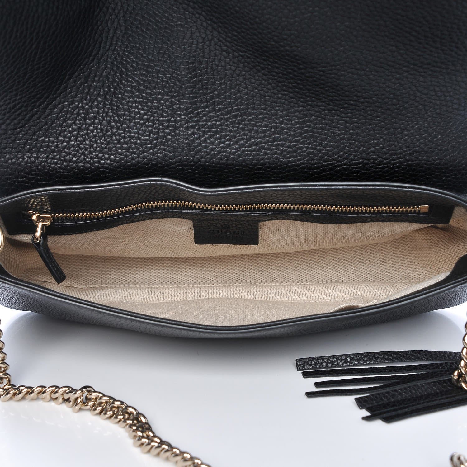 Gucci Pebbled Calfskin Medium Soho Flap Crossbody Black 6 of 8
