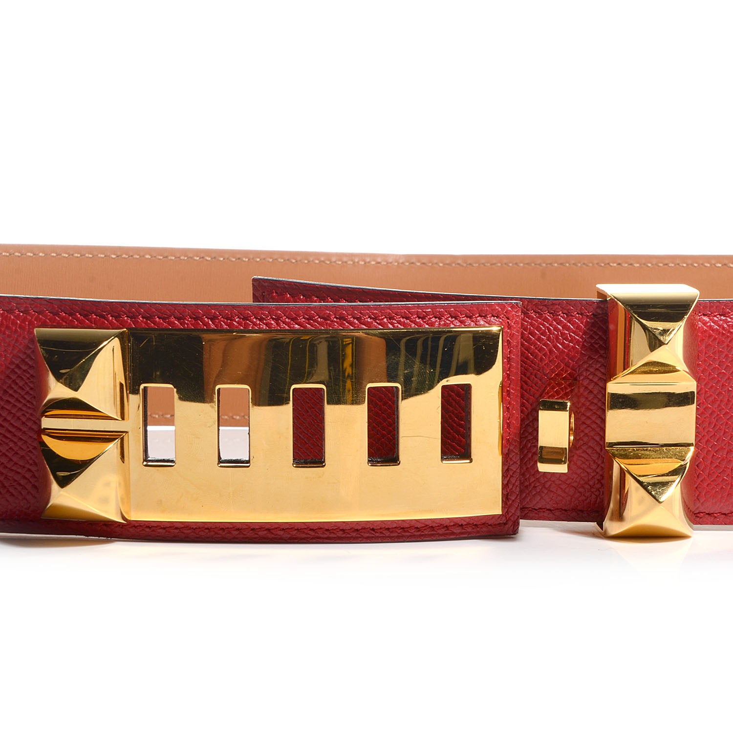 Hermes Epsom Collier De Chien CDC Belt 80 Rouge Casaque 4 of 8
