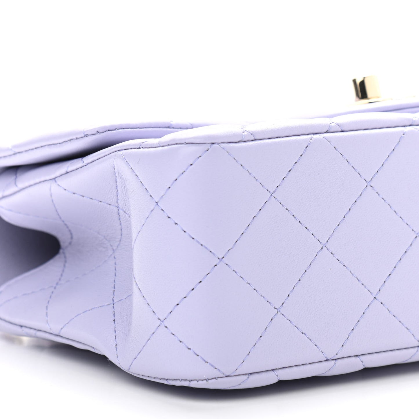 Lambskin Quilted Mini Top Handle Rectangular Flap Light Purple