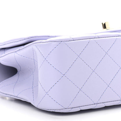 Chanel Lambskin Quilted Mini Top Handle Rectangular Flap Light Purple 9 of 11