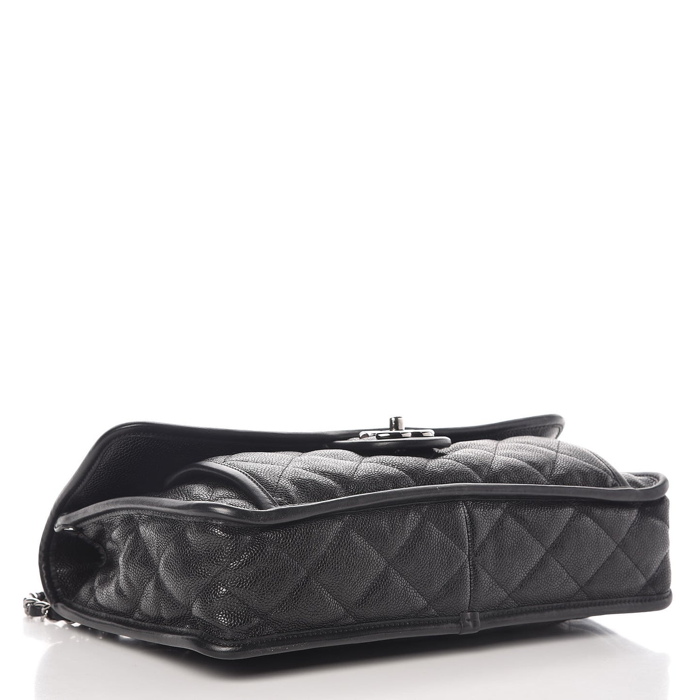 Caviar Quilted Large French Riviera Flap Black
