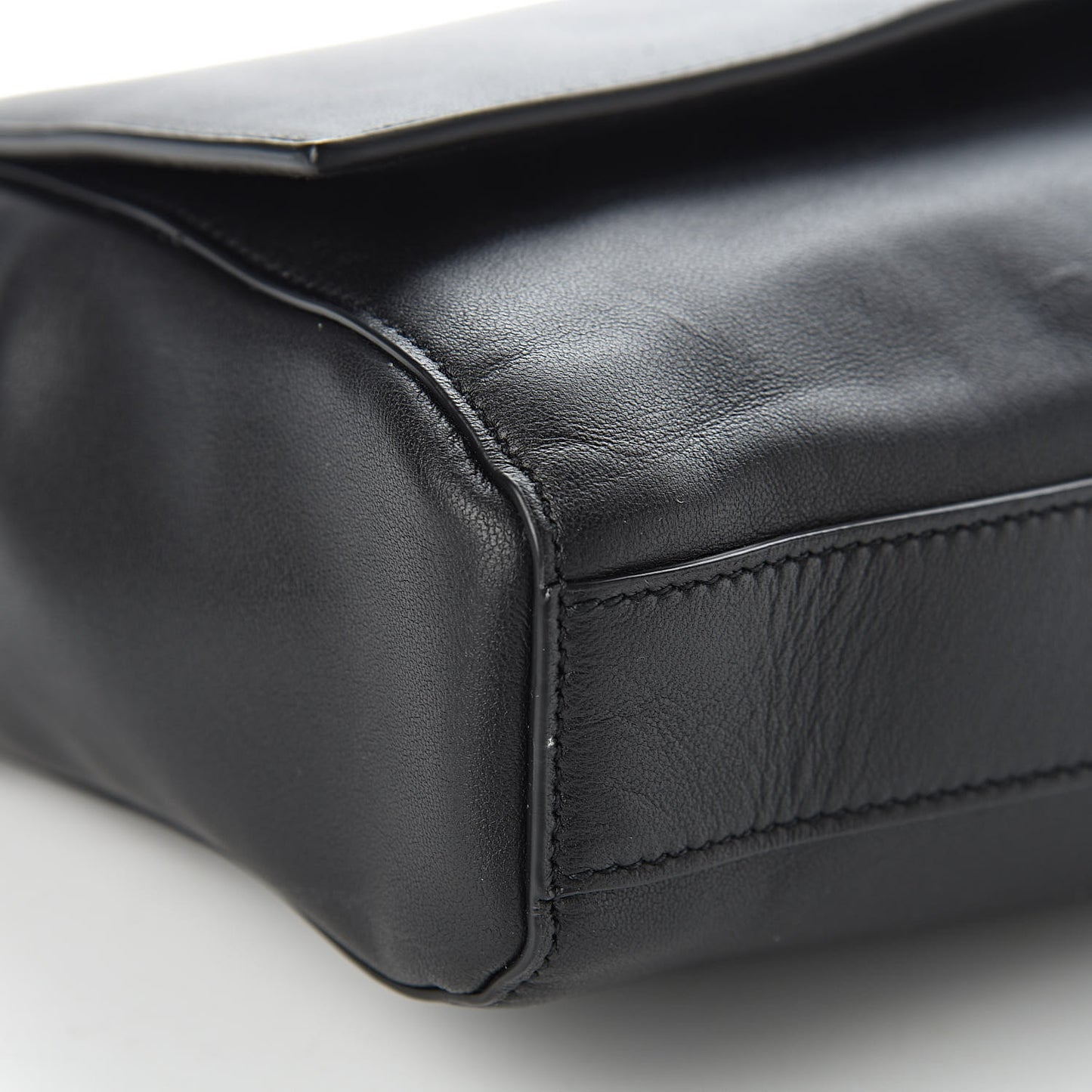Smooth Calfskin Suede Medium Reversible Monogram Kate Satchel Black