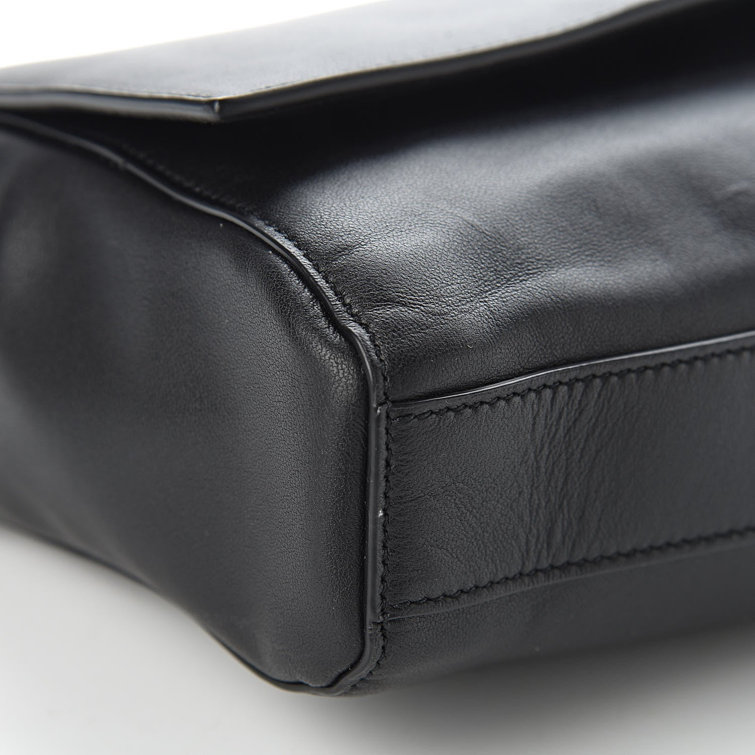 Saint Laurent Smooth Calfskin Suede Medium Reversible Monogram Kate Satchel Black 10 of 15