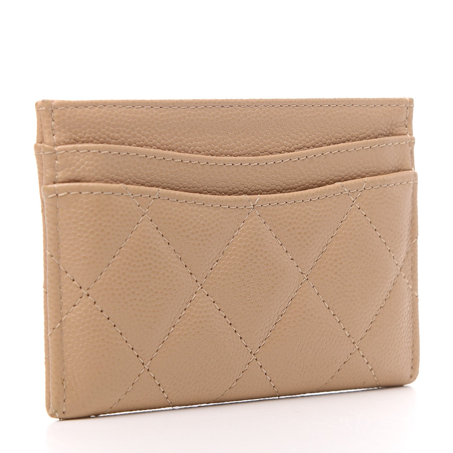 Chanel Caviar Quilted Card Holder Beige 3 of 8