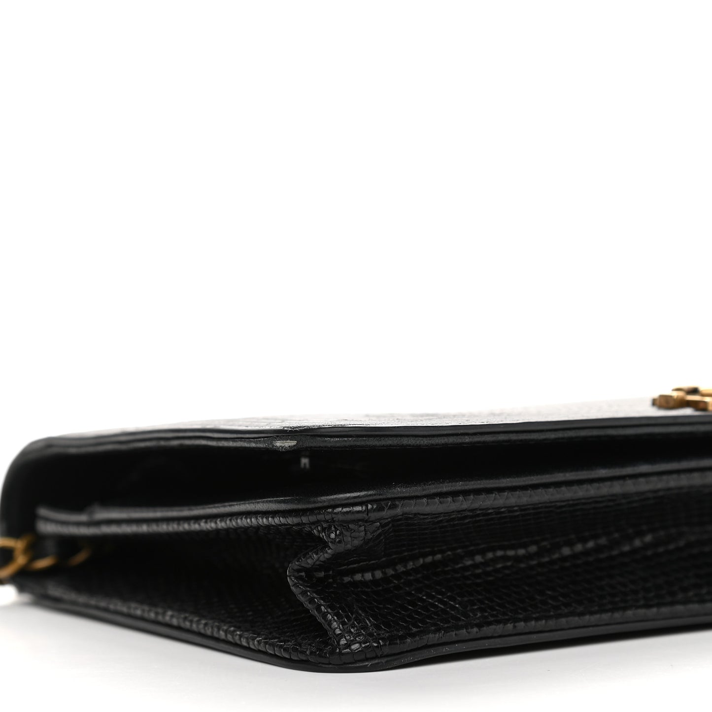 Lizard Calfskin Boy Wallet on Chain WOC Black
