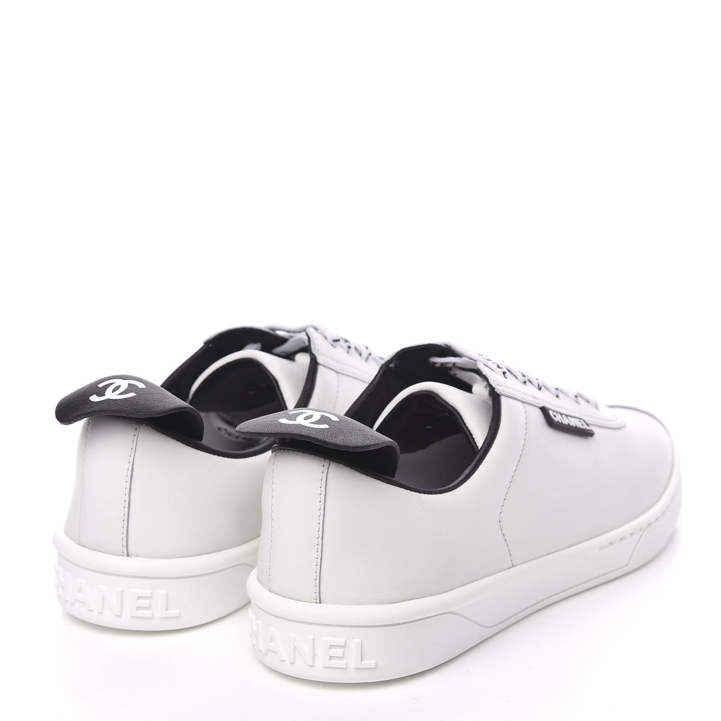 Calfskin CC Womens Sneakers 37 White