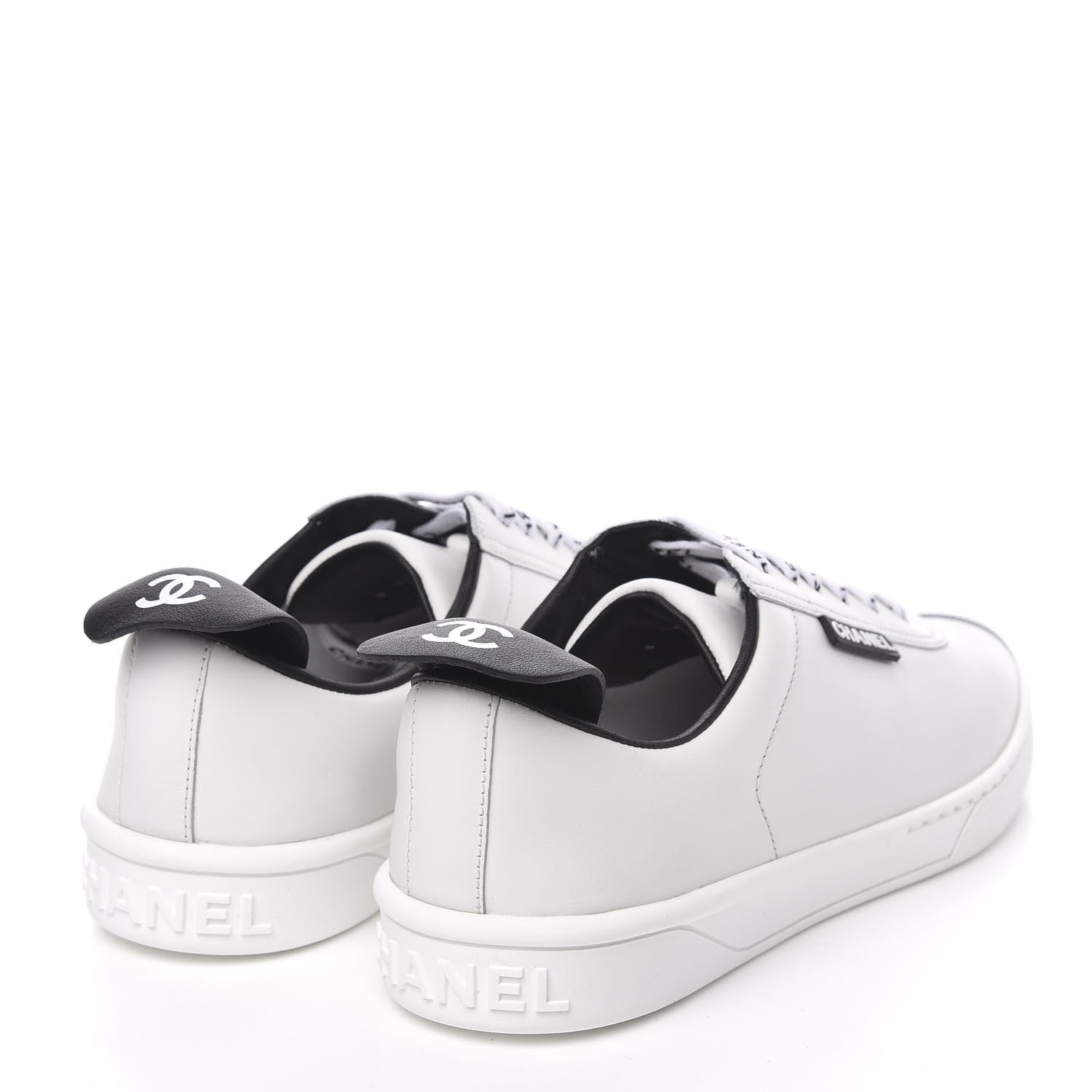 Chanel Calfskin CC Womens Sneakers 37 White 4 of 9