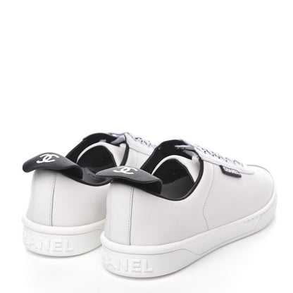 Chanel Calfskin CC Womens Sneakers 37 White 4 of 9