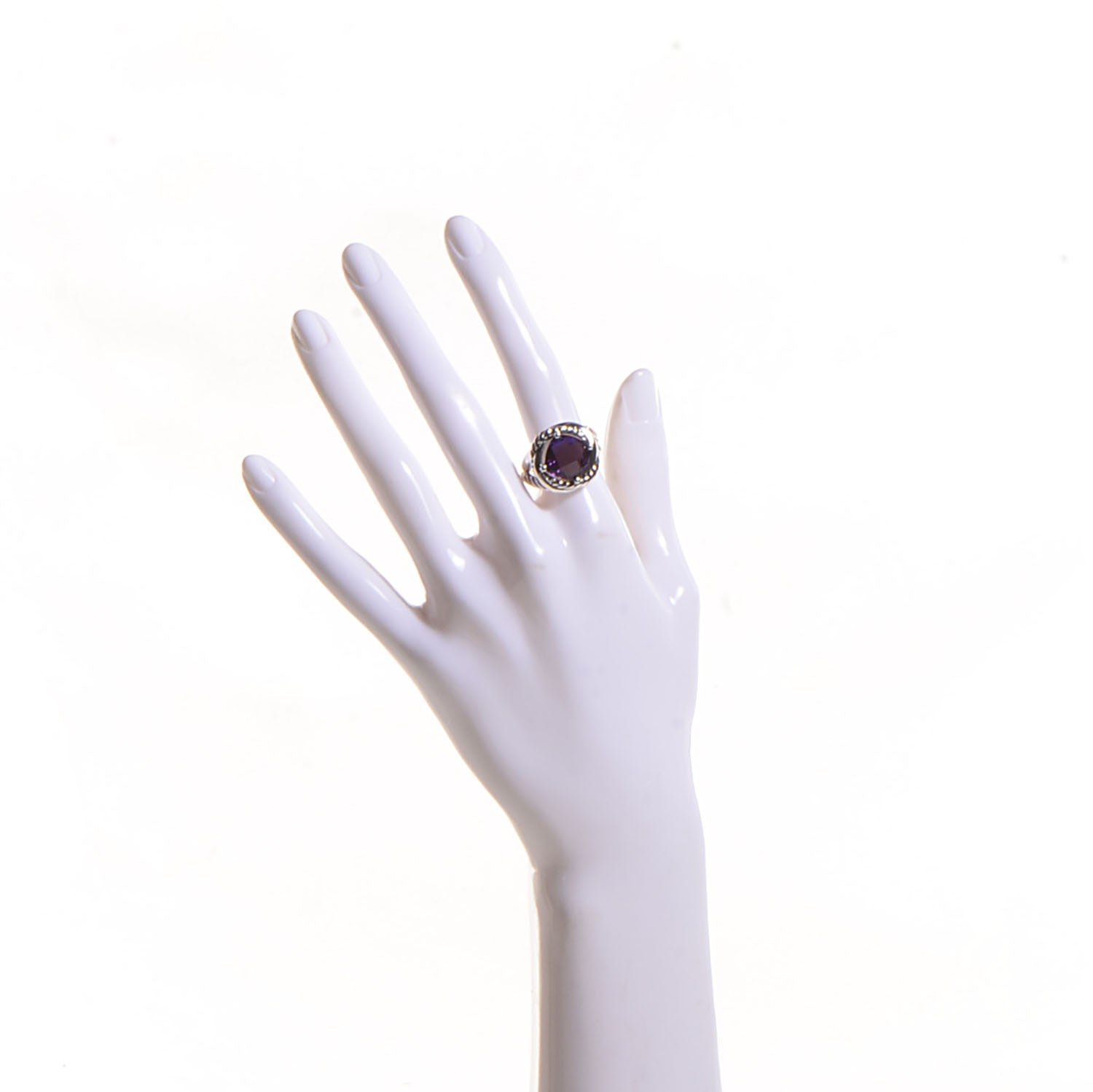 David Yurman Sterling Silver Amethyst 11mm Infinity Ring 53 6.5 2 of 5