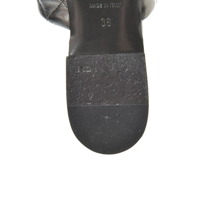 Chanel Iridescent Lambskin Quilted CC Chain Mules 36 Silver Black 13 of 16