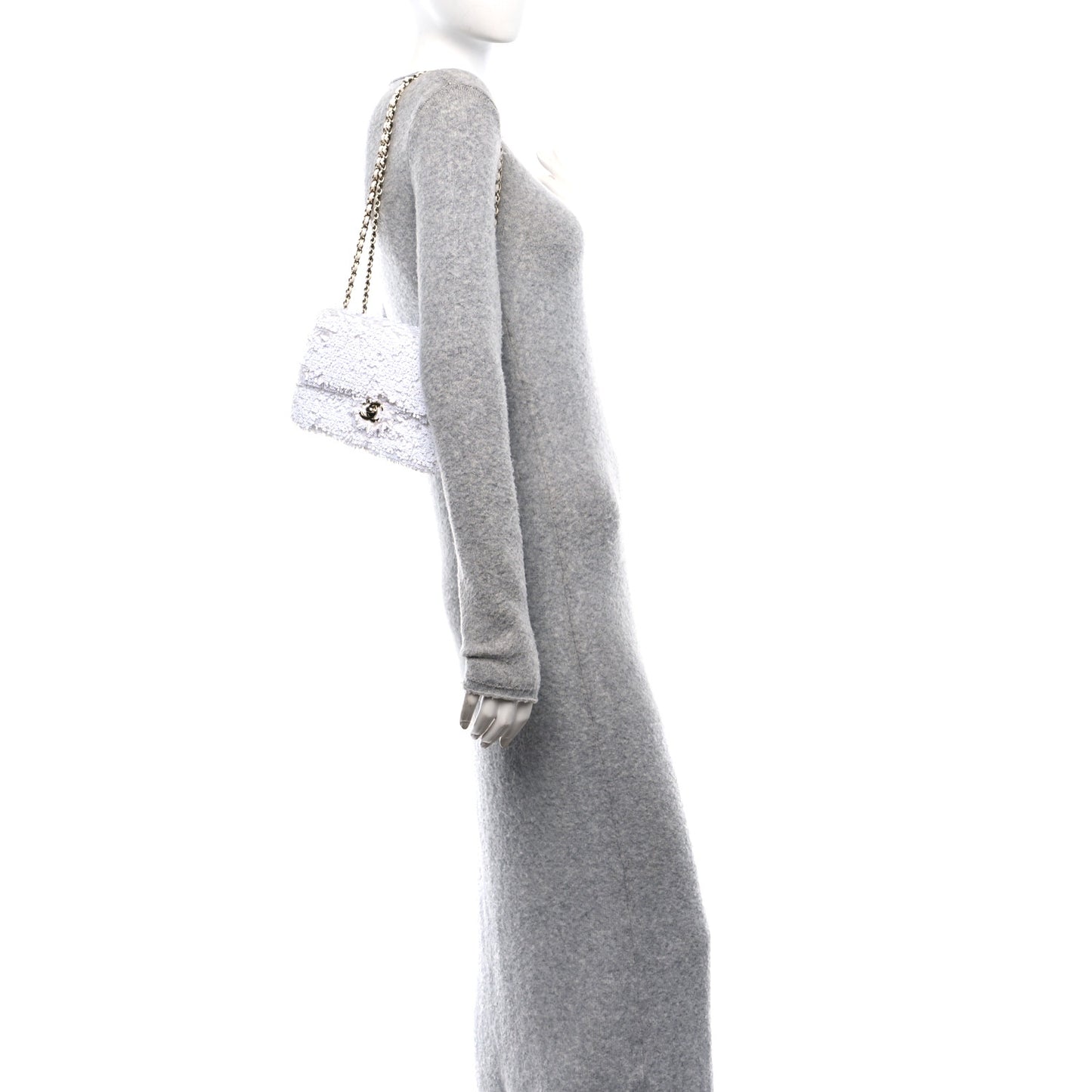 Sequin Mini Rectangular Flap White