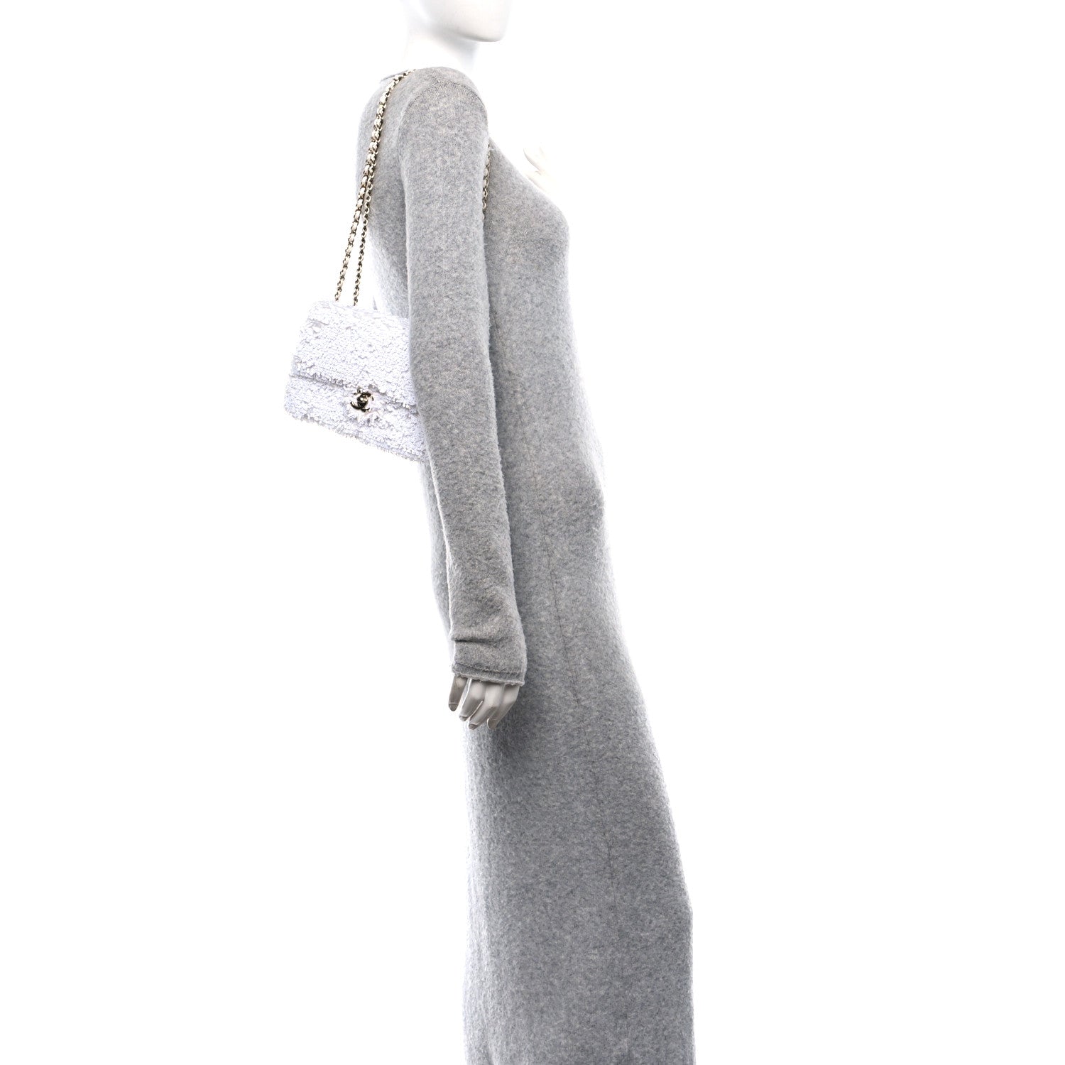 Chanel Sequin Mini Rectangular Flap White 3 of 11