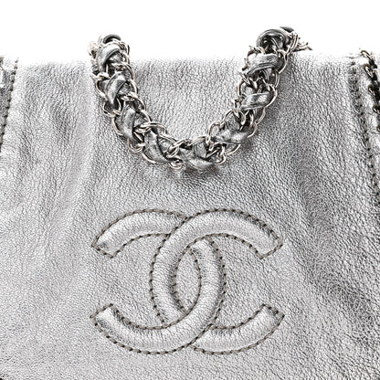 Chanel Metallic Deerskin Luxe Ligne Flap  Silver 8 of 10