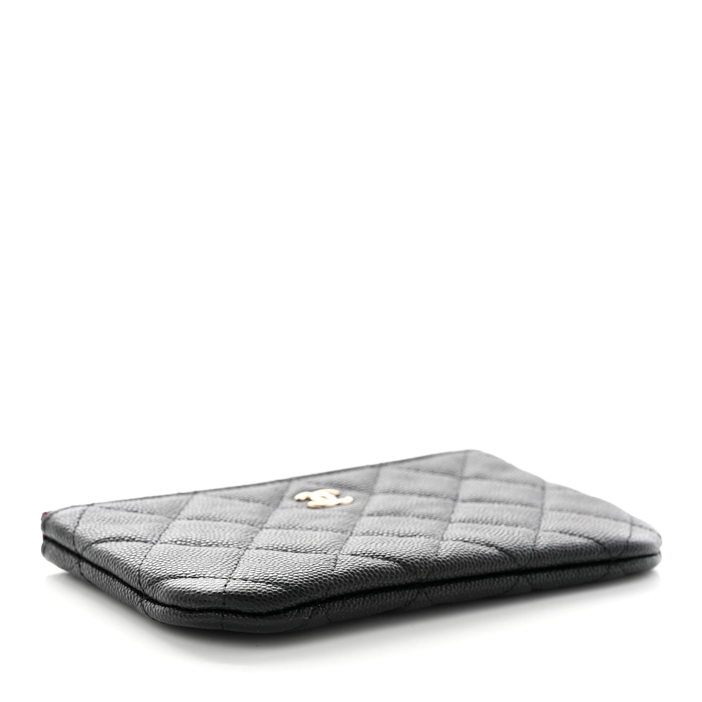 Caviar Quilted Small Cosmetic Case Black