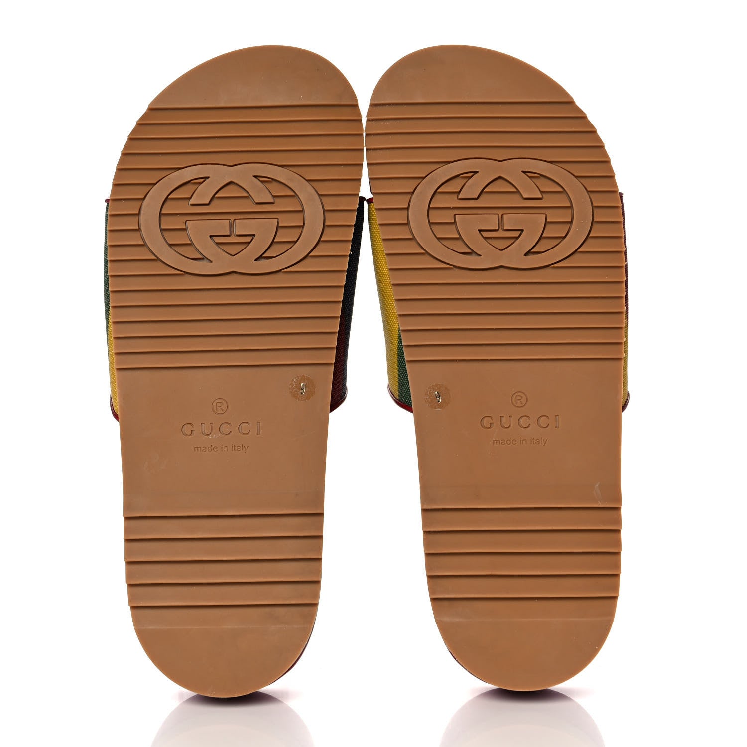 Gucci Canvas Marley Stripe Mens Slide Sandals 9 Multicolor 5 of 10