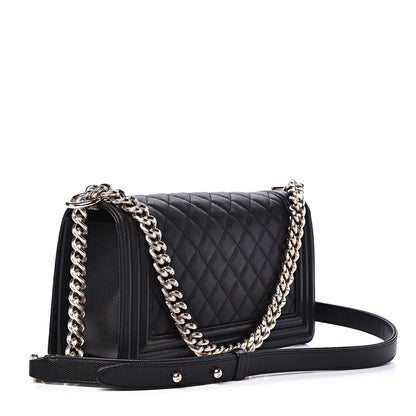 Chanel Caviar Quilted Medium Boy Flap Black 2 of 10