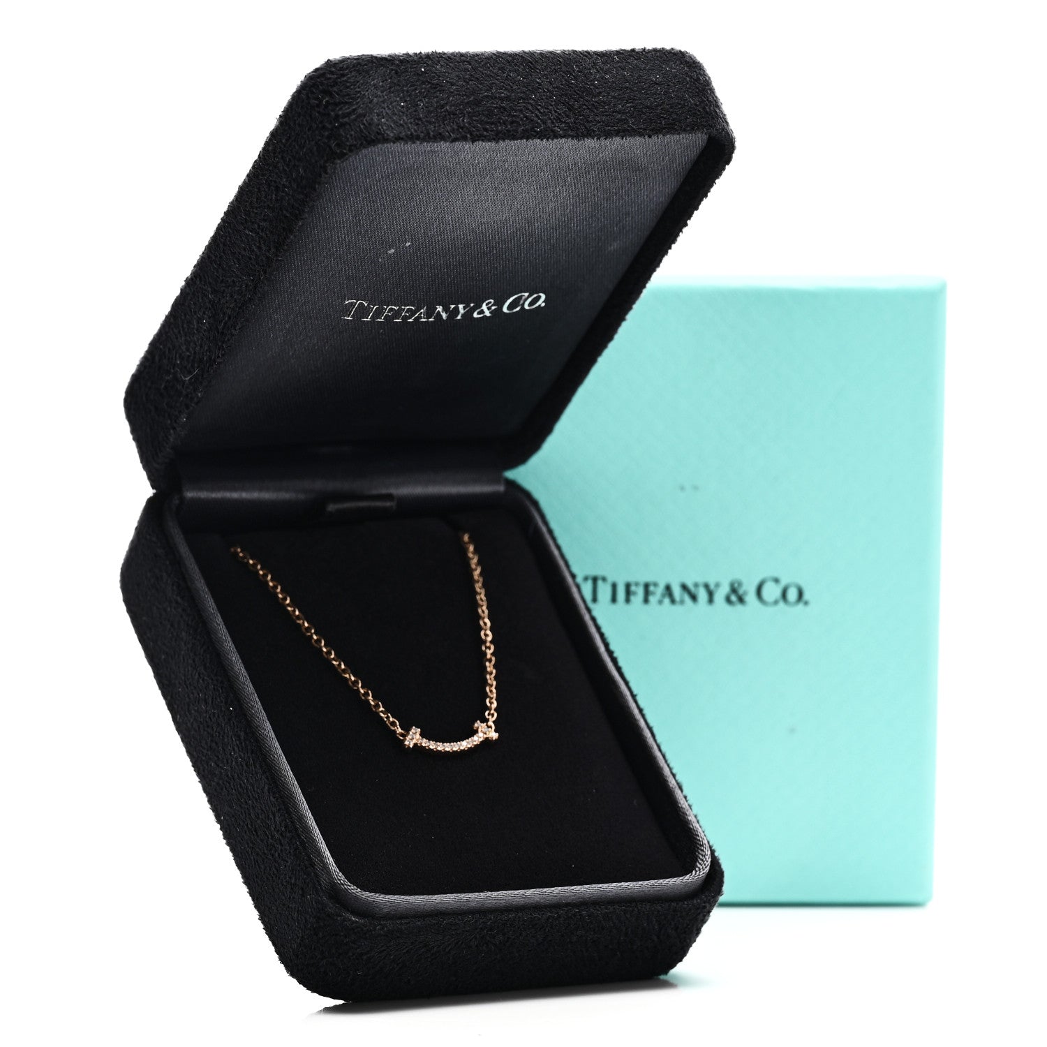 Tiffany 18K Rose Gold Diamond Mini T Smile Bracelet 5 of 5
