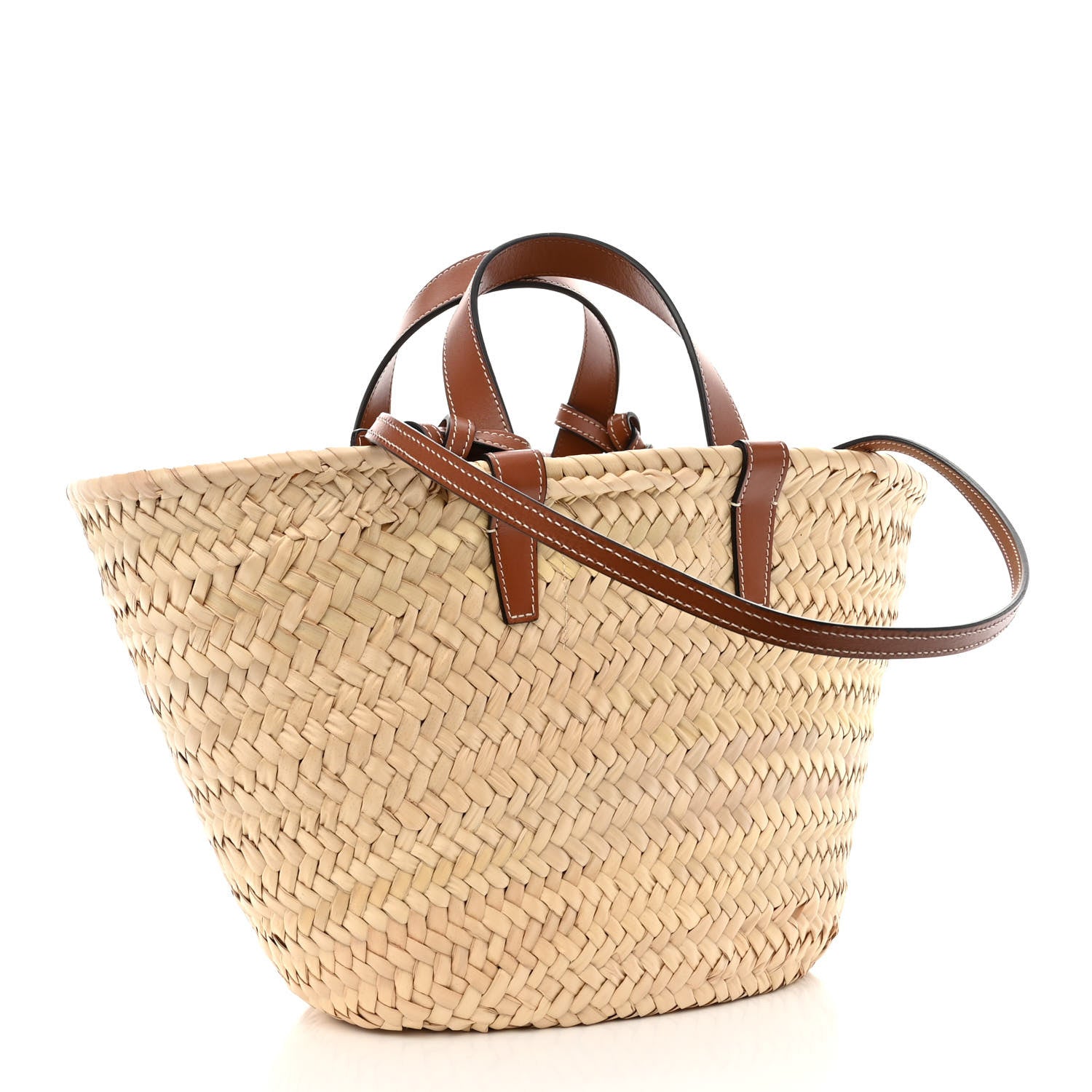 Celine Raffia Calfskin Triomphe Teen Panier Tan 3 of 9