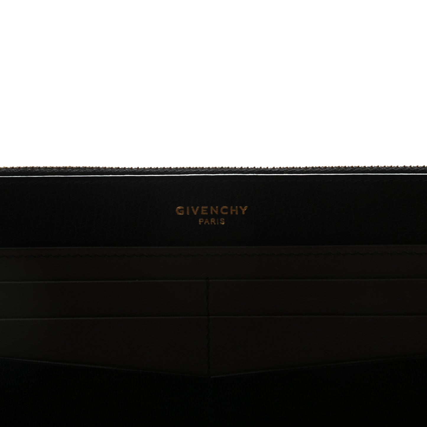 Calfskin GV3 Wristlet Zip Card Holder Black Grey