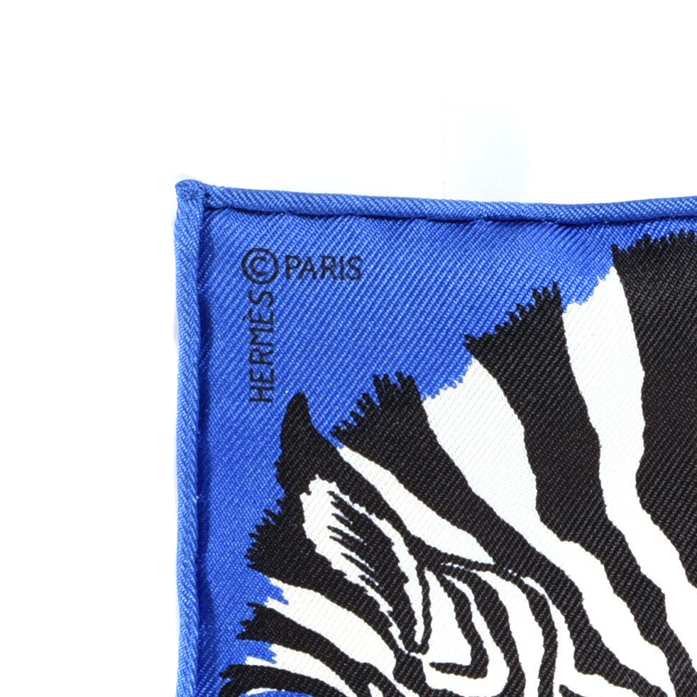 Silk Zebra Pegasus Nano Scarf 20 Bleu Vif Jaune White