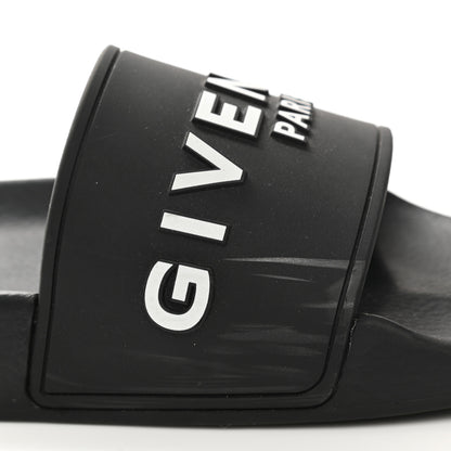 Givenchy Rubber Logo Pool Slide Sandals 38 Black 11 of 13