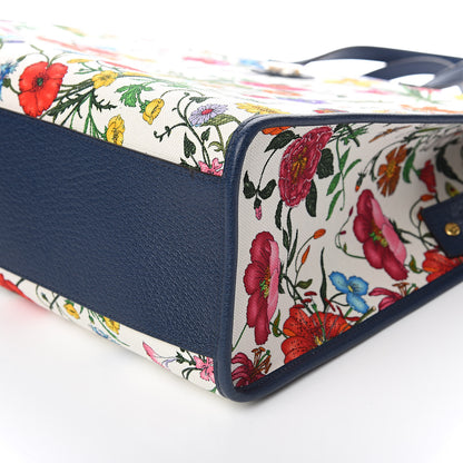 Gucci Canvas Large Flora Tote Navy Multicolor 9 of 10