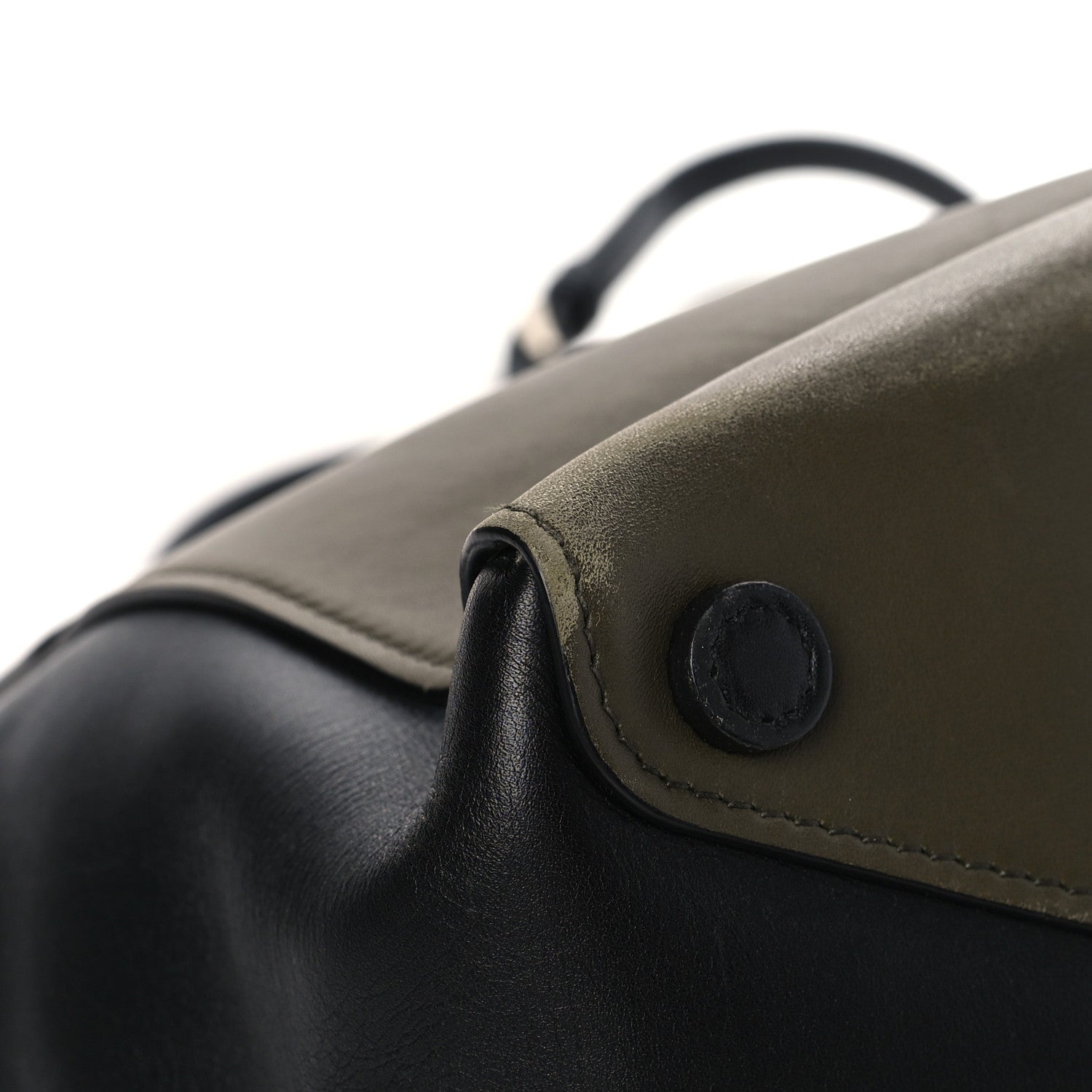 Prada City Calfskin Convertible Top Handle Tote Militare Green Black 11 of 14