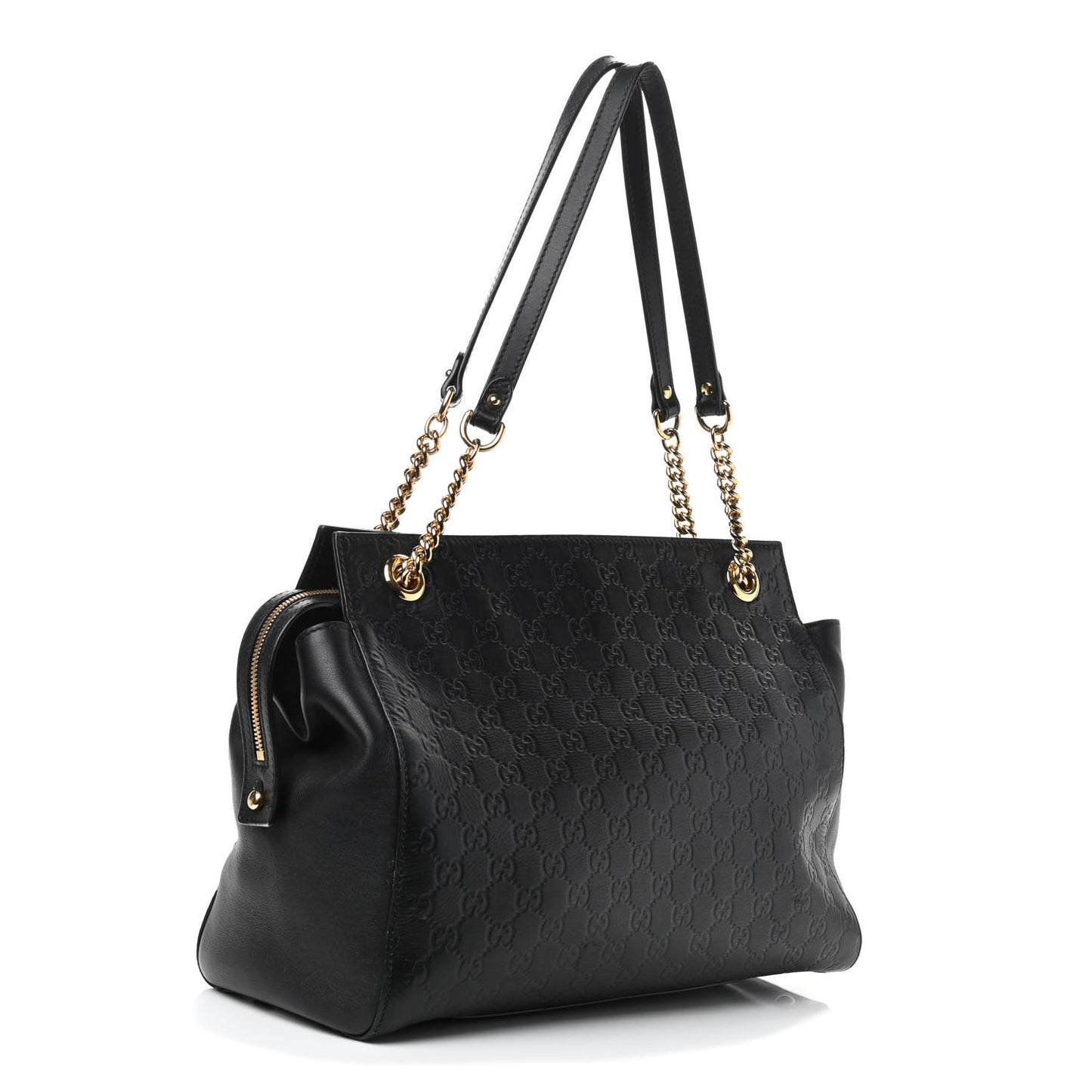 Guccissima Signature Large Shoulder Tote Bag Black