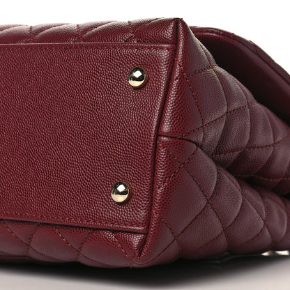 Chanel Caviar Quilted Small Coco Handle Flap Burgundy 9 of 9