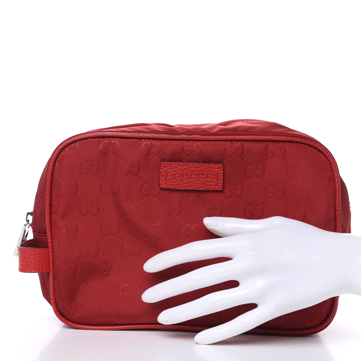 Gucci Nylon Monogram Dolmias Pouch Vibrant Red 2 of 10