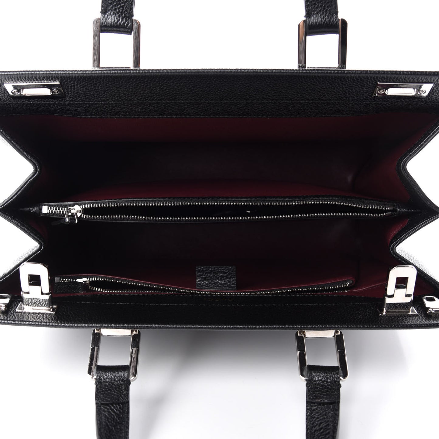 Grainy Calfskin Medium Zumi Top Handle Bag Black
