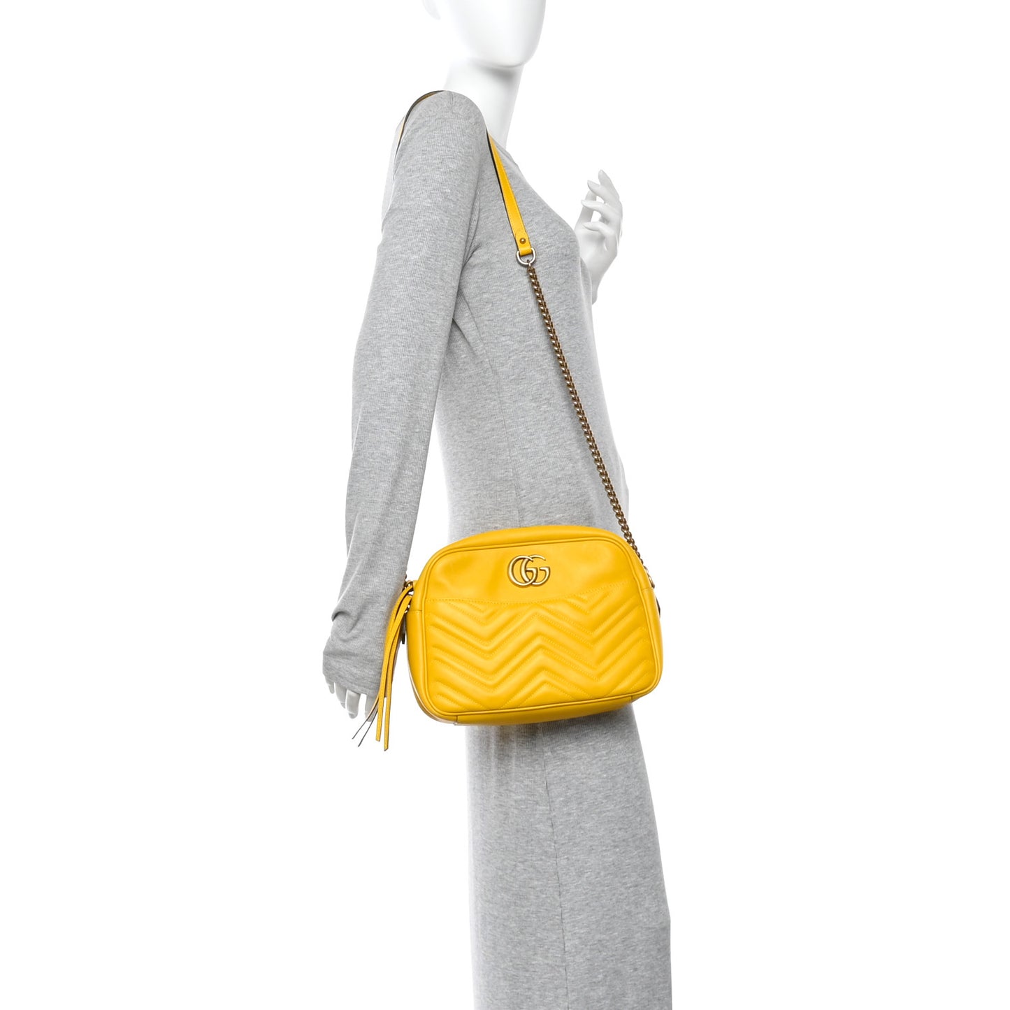 Calfskin Matelasse Medium GG Marmont Chain Shoulder Bag Stone Topaz