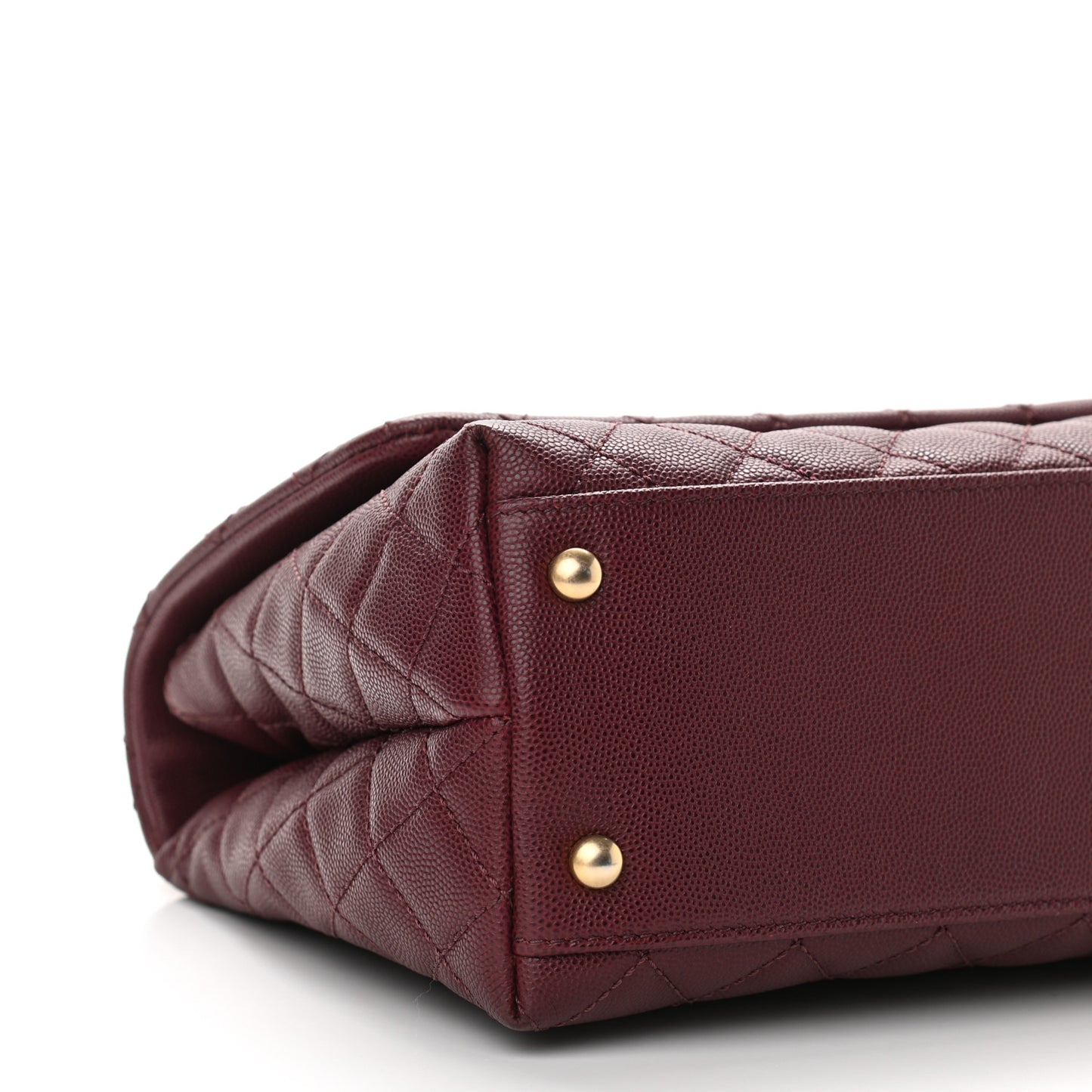 Caviar Lizard Embossed Quilted Small Coco Handle Flap Burgundy