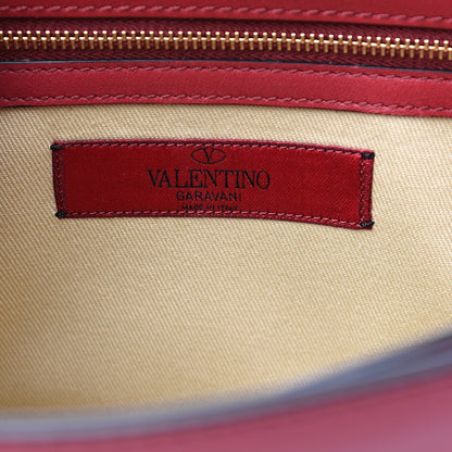 Valentino Garavani Vitello Medium Rockstud Flap Saddle Bag Scarlet 5 of 12