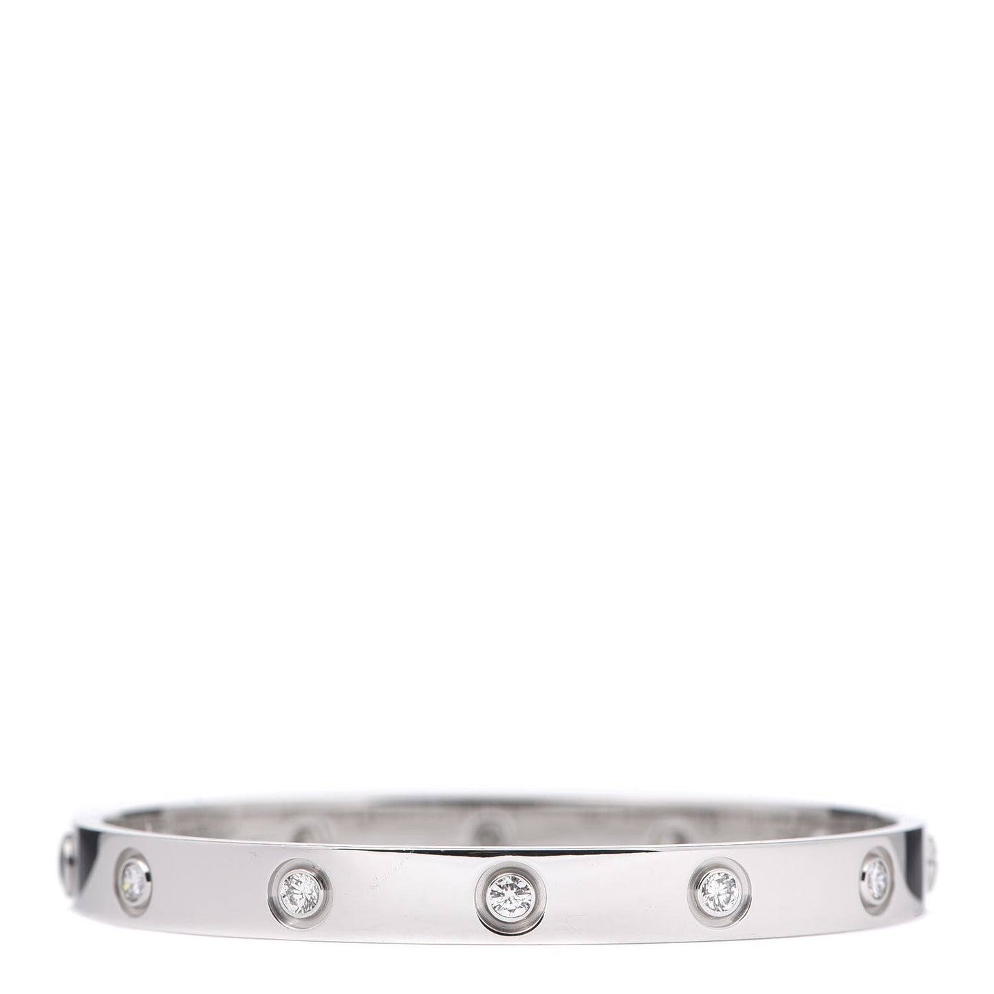 18K White Gold 10 Diamond LOVE Bracelet 16