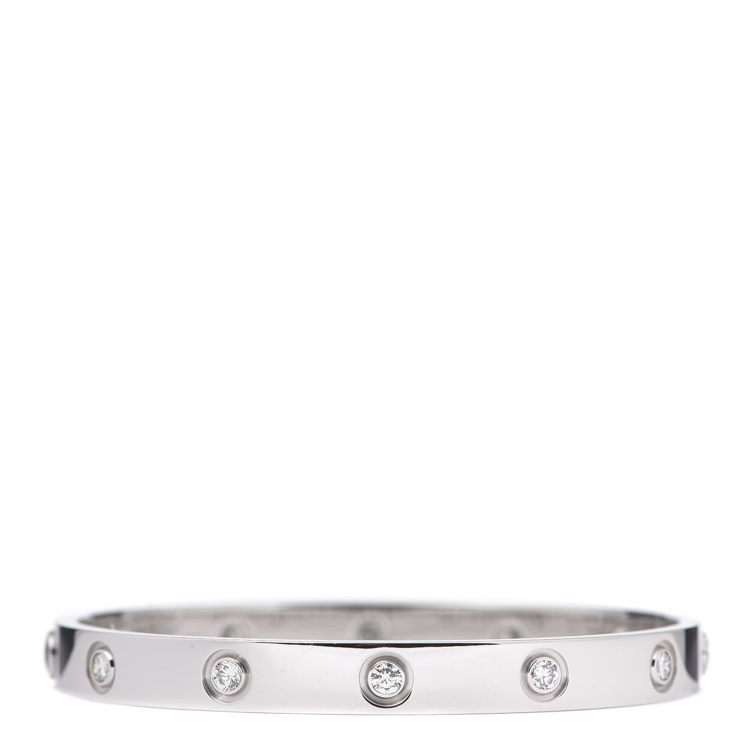 Cartier 18K White Gold 10 Diamond LOVE Bracelet 16 3 of 6