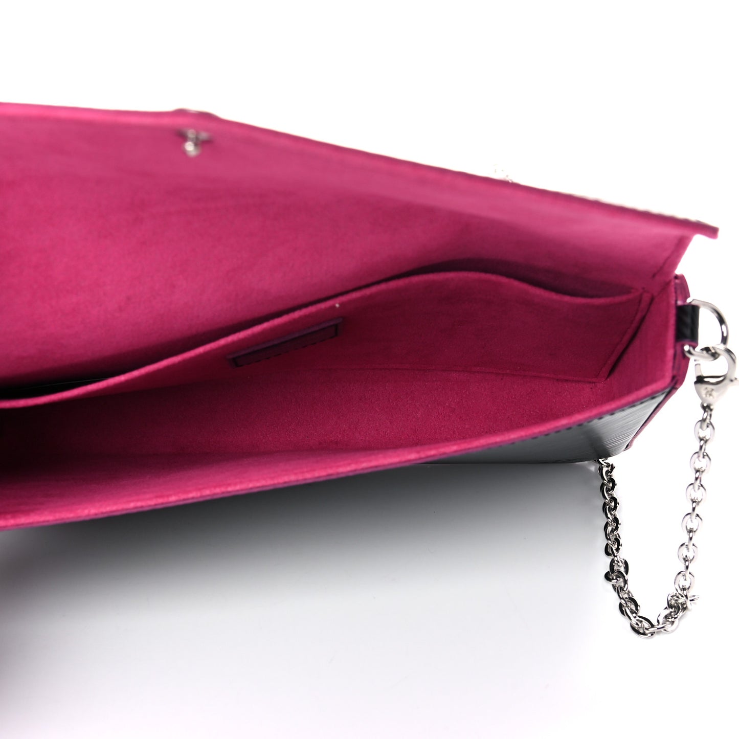 Epi Pochette Felicie Black Hot Pink