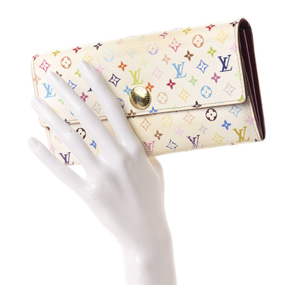 Louis Vuitton Monogram Multicolor Sarah Wallet White Eglantine 2 of 15