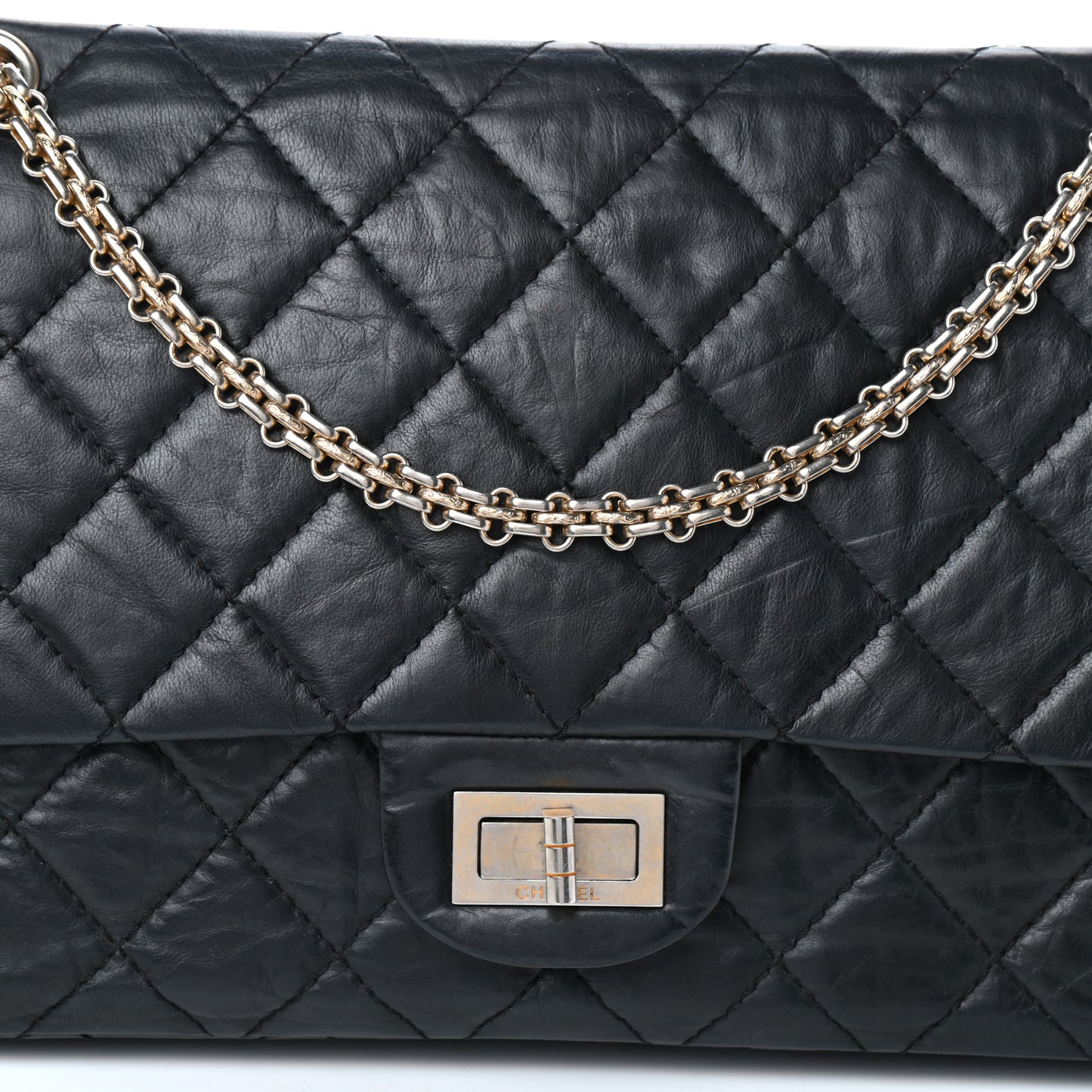 Aged Calfskin Quilted 50th Anniversary 2.55 Reissue 227 Flap Black