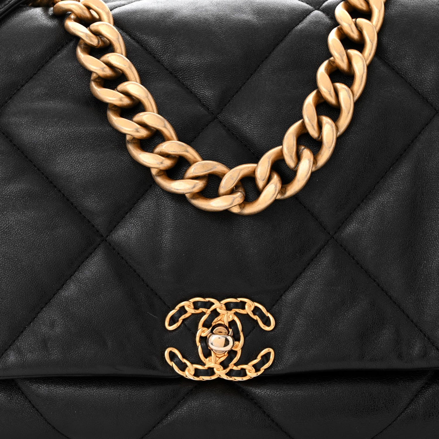 Chanel Lambskin Quilted Maxi Chanel 19 Flap Black 8 of 10