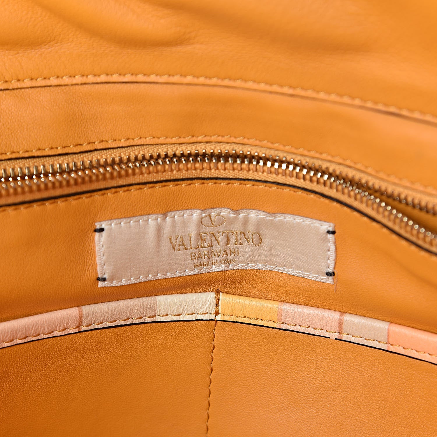Valentino Garavani Vitello Native Couture 1975 Medium Rockstud Tote Mandarin Sorbet 7 of 9