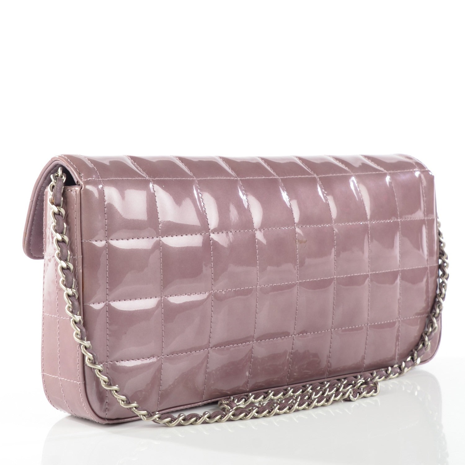 Chanel Patent Quilted East West Chocolate Bar Flap Light Purple 4 of 11